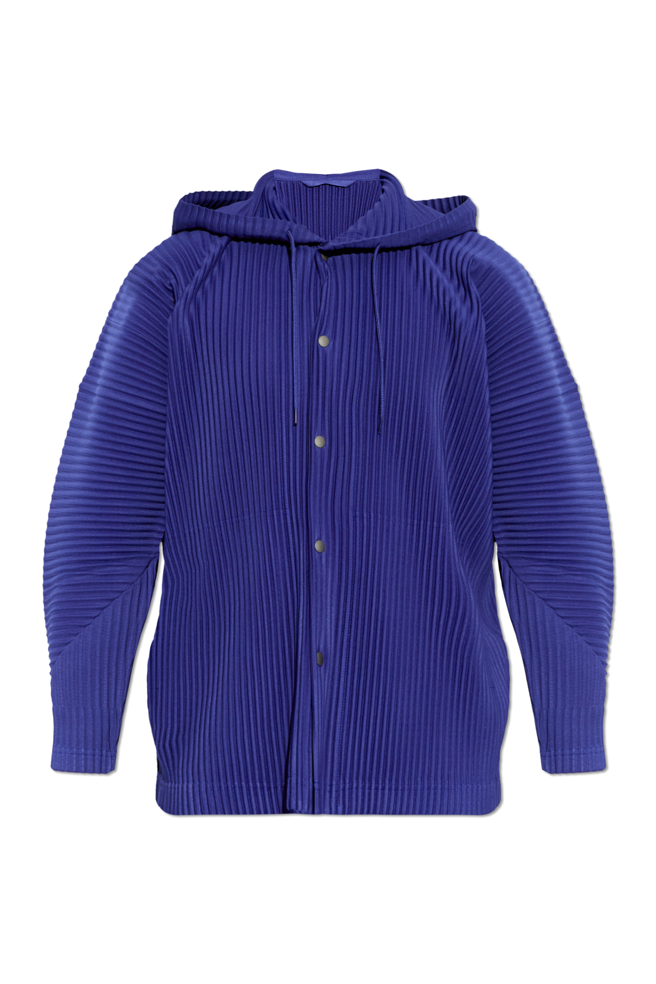 Navy blue Pleated jacket with hood Homme Plissé Issey Miyake